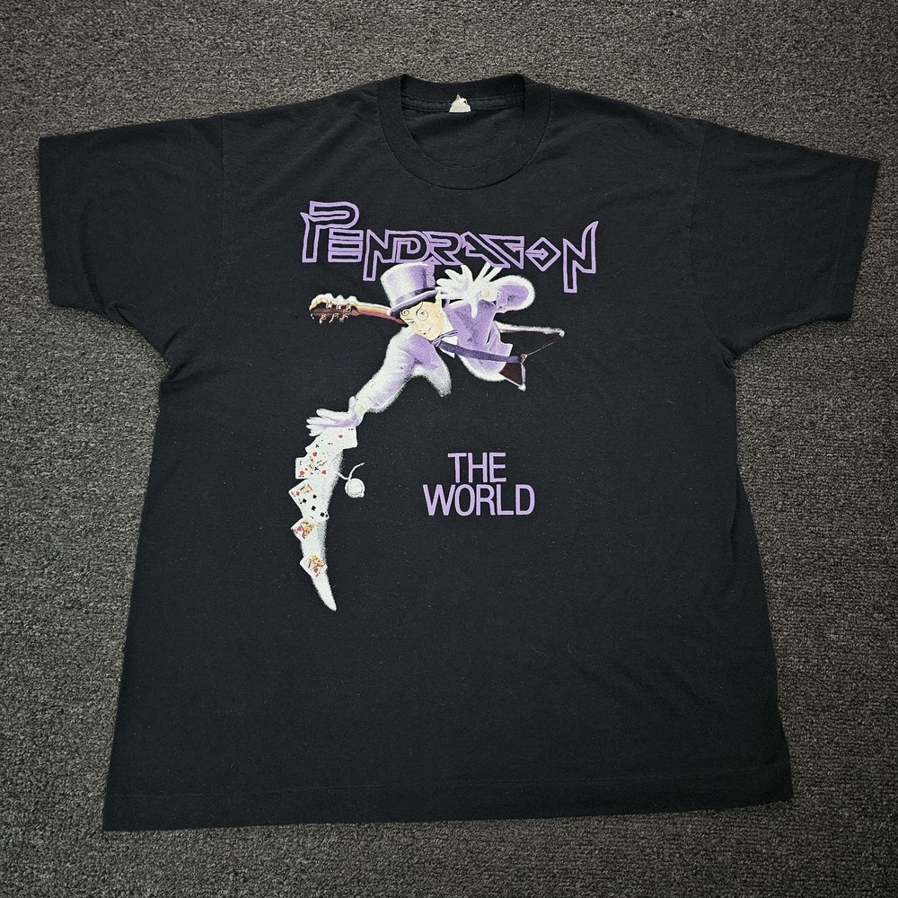 Vintage Pendragon the world t-shirt Large  Band Tee 1991 Single Stitch 90s
